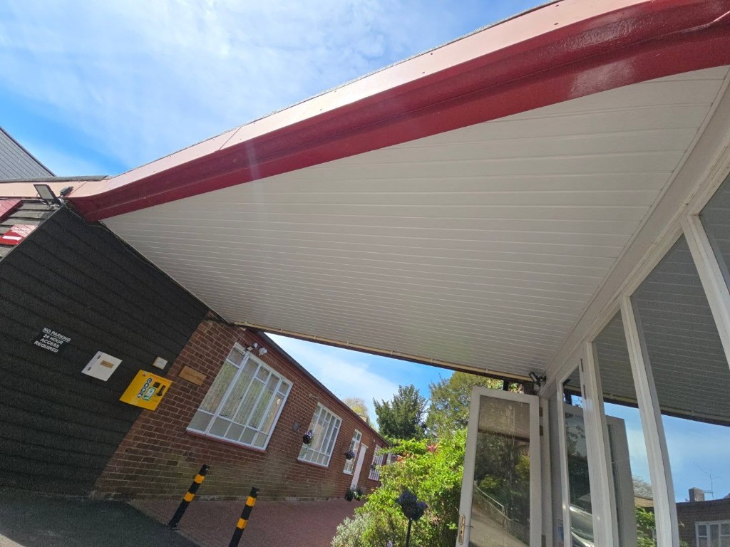 Canopy soffit repair in Faversham