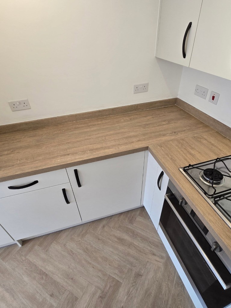 Light oak kitchen worktop replacement in Faversham