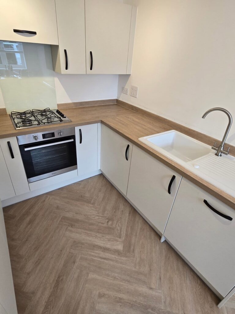 White kitchen installation in Faversham